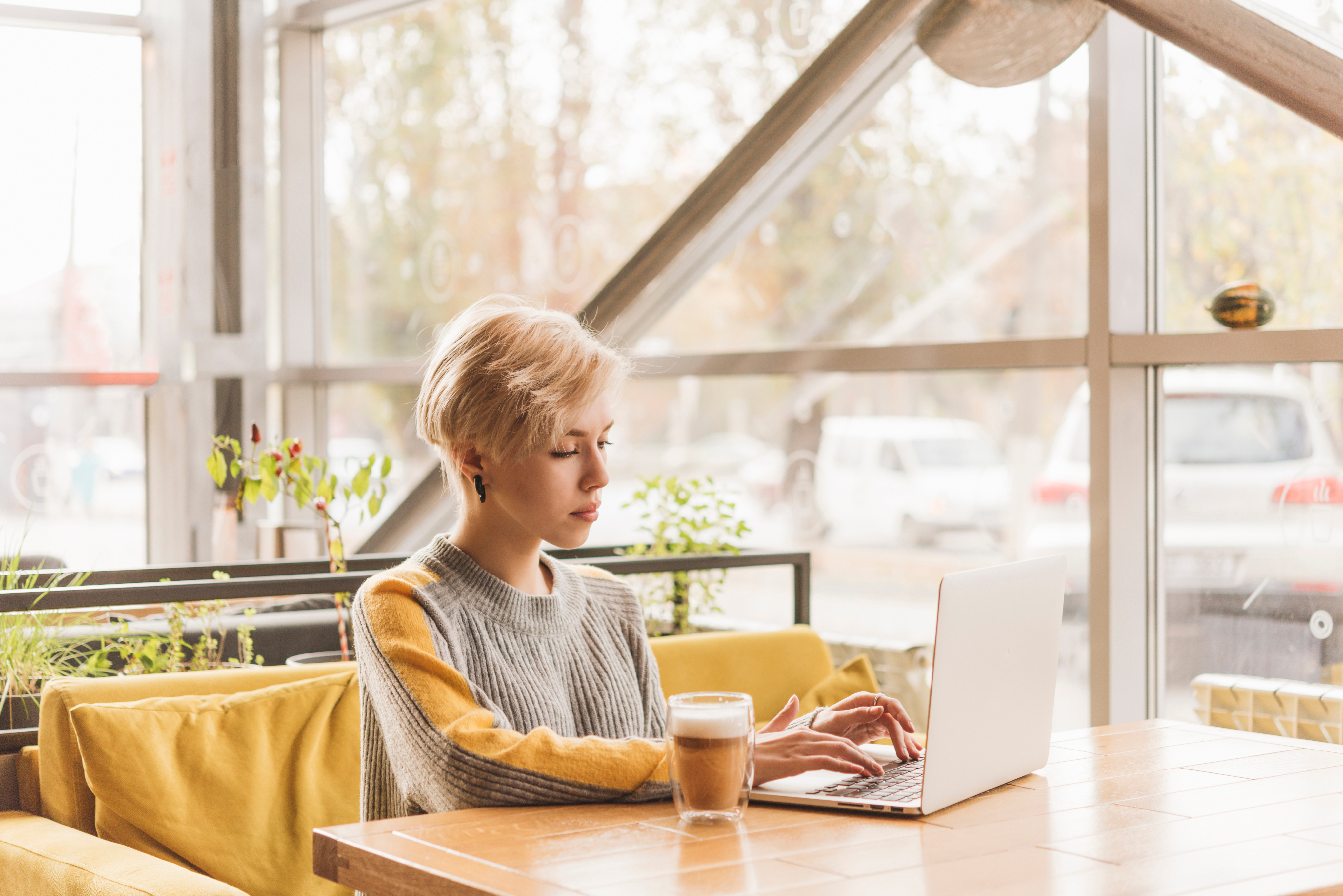 working woman with laptop